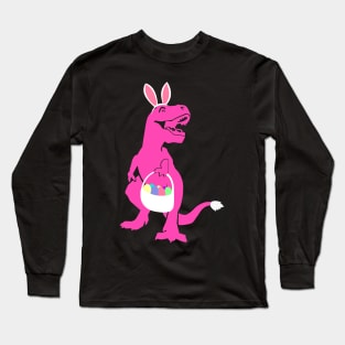 Funny Easter T-Rex Bunny Dinosaur with Eggs Long Sleeve T-Shirt